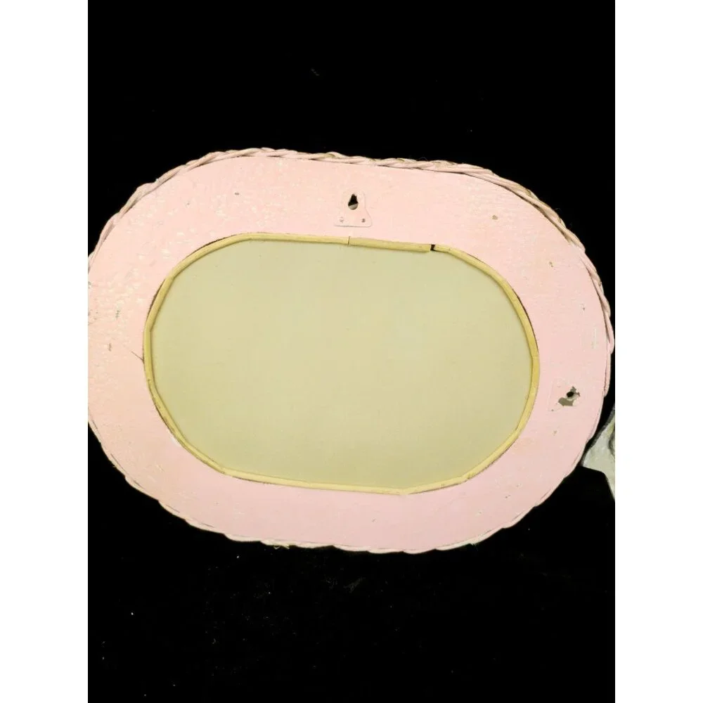 Vintage Oval Wicker Wall Mirror